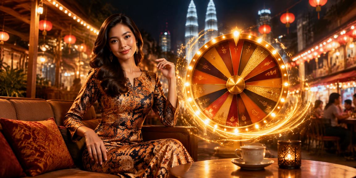 Pengguna Malaysia menikmati hiburan dalam talian ong24 dengan pakaian batik di Kuala Lumpur